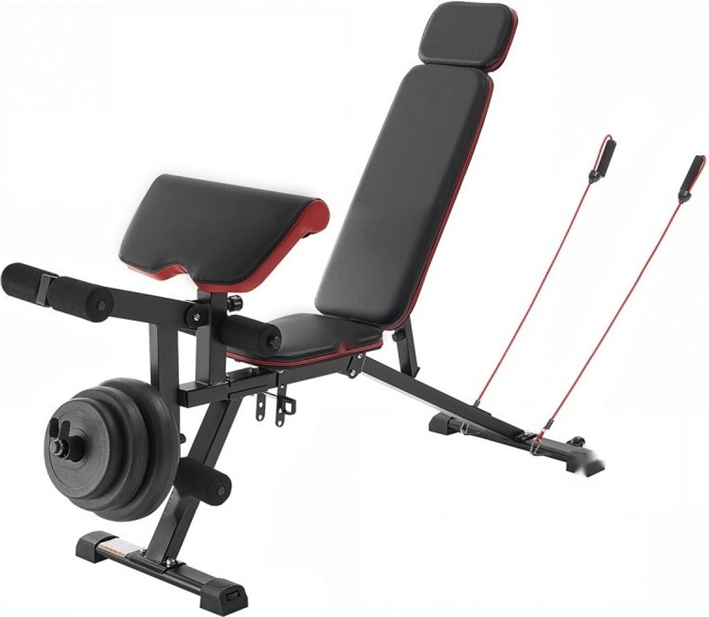 Einstellbare Hantelbank Sit-Up-Bank Multifunktion Trainingsbank - Belastung bis 363kg - Training zu Hause Fitnessgerät