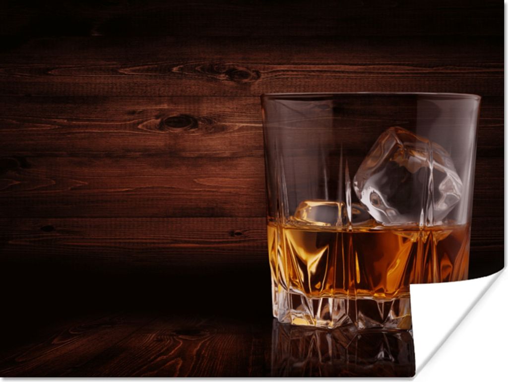 MuchoWow Poster Whiskey - Alkohol - Glas 120x90 cm - Wandbild