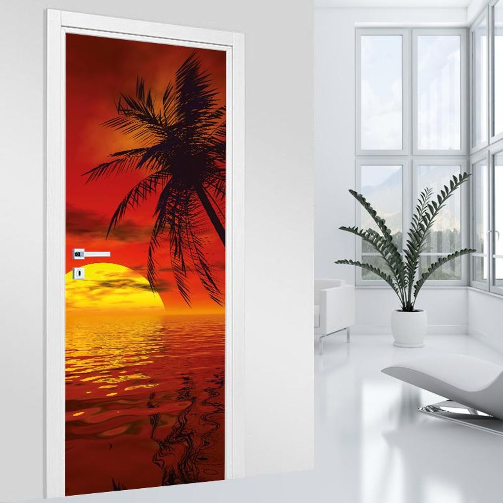 Türaufkleber – Lumaléa – Sonnenuntergang – MAT-Kleber – Breite 93 x H?he 205 cm