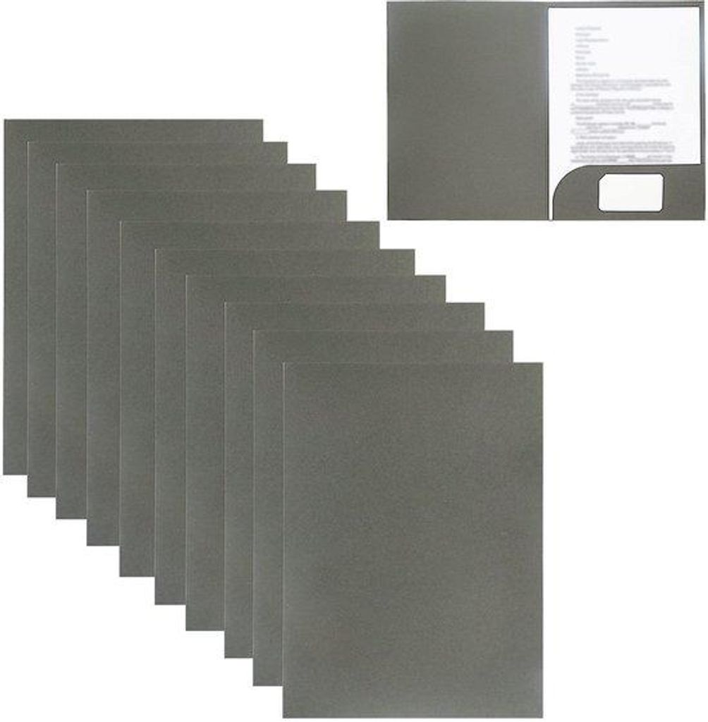 Graue A4 Ordner 320g/m², 10 Stück, für Schule, Büro