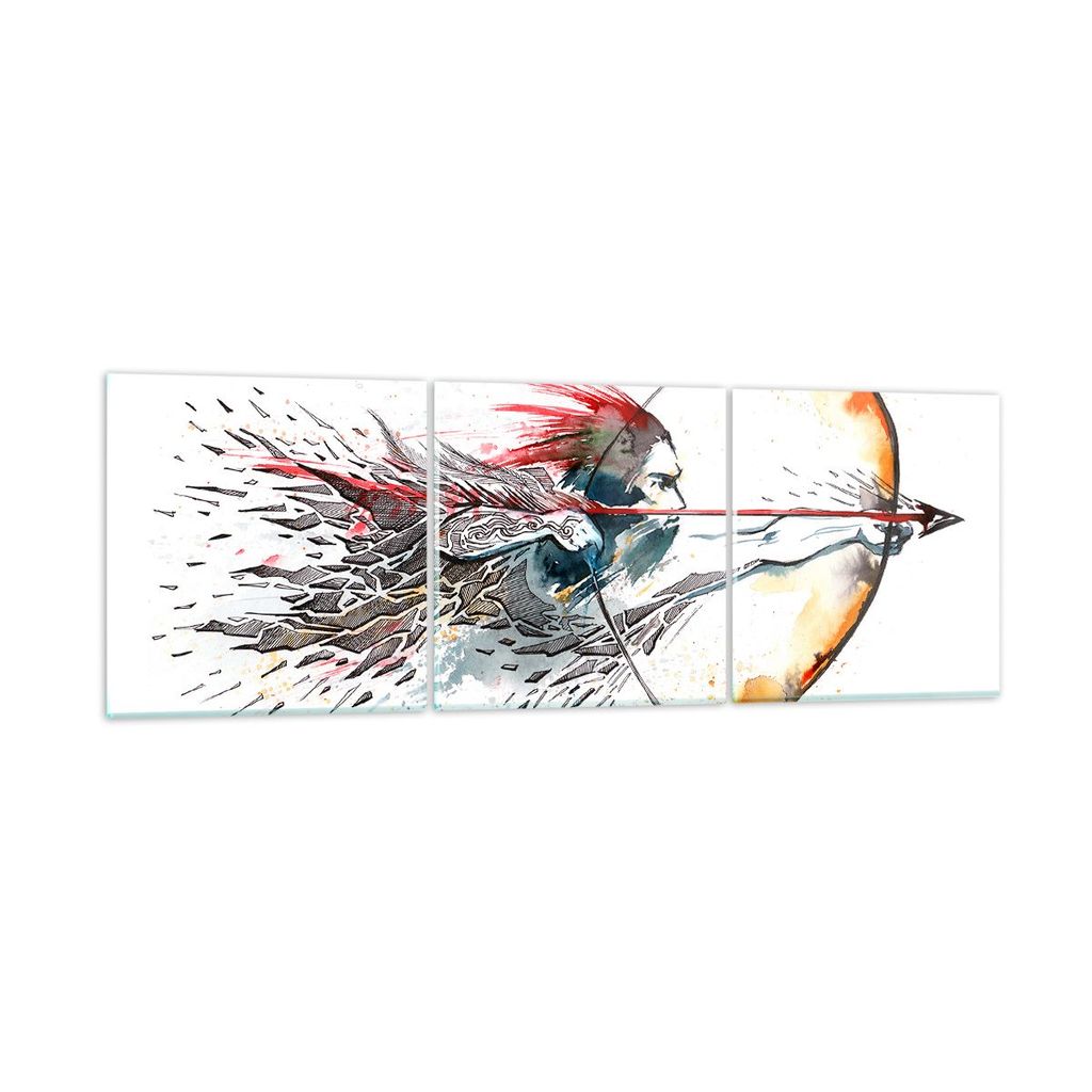 Bilder auf glas - Bogen Pfeil Ziel Genauigkeit - 150x50cm - Glasbilder - Wandbilder - Kunstdruck - zum Aufhängen bereit - Wanddekoration aus Glas ...