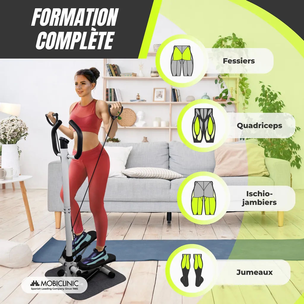 Stepper avec écran LCD et résistance ajustable Mobiclinic Step-Pro