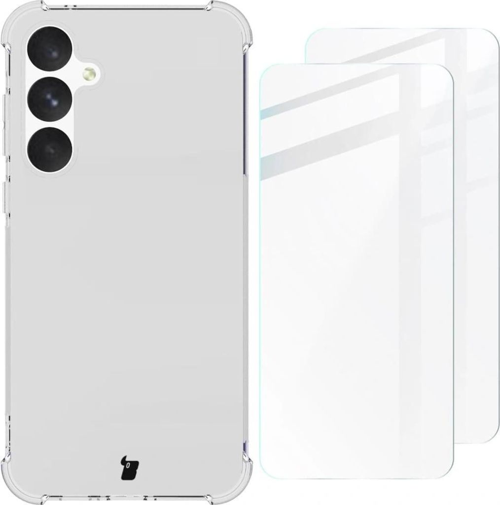 Bizon Case Clear Pack Hülle + 2x Glas für Galaxy A55 5G, Produktbild 