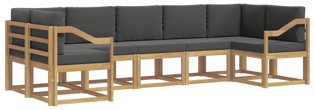 vidaXL Outdoor-Sofagarnitur mit Kissen 7 pcs Weiß und Anthrazit
