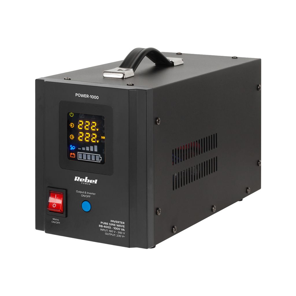 Zasilacz Awaryjny Rebel POWER-1000 - 1000VA/700W, Czysty Zdjęcie produktu 
