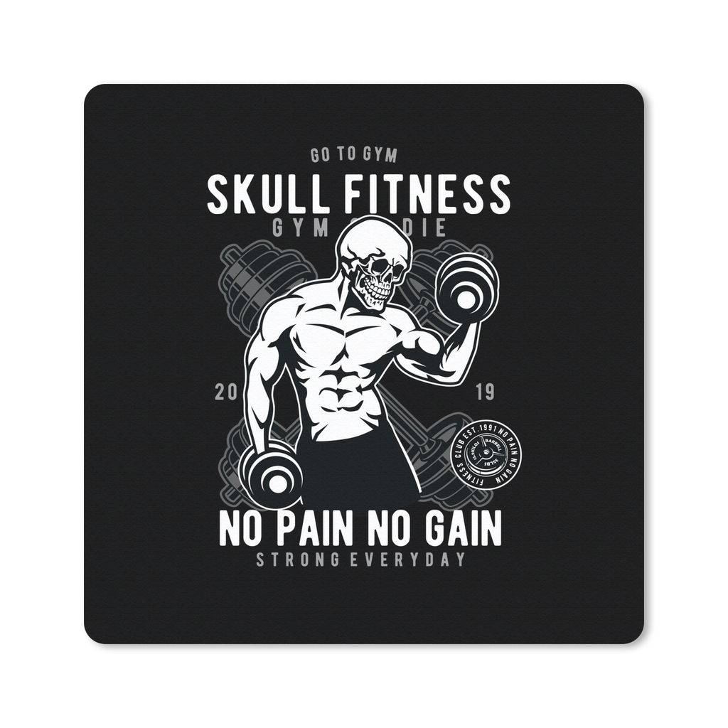 MuchoWow Mauspad Mousepad Gewichte - Skelett - Fitness - Retro 30x30 cm - Mousepads - Maus Mat - Pad - Mausunterlage - Gaming