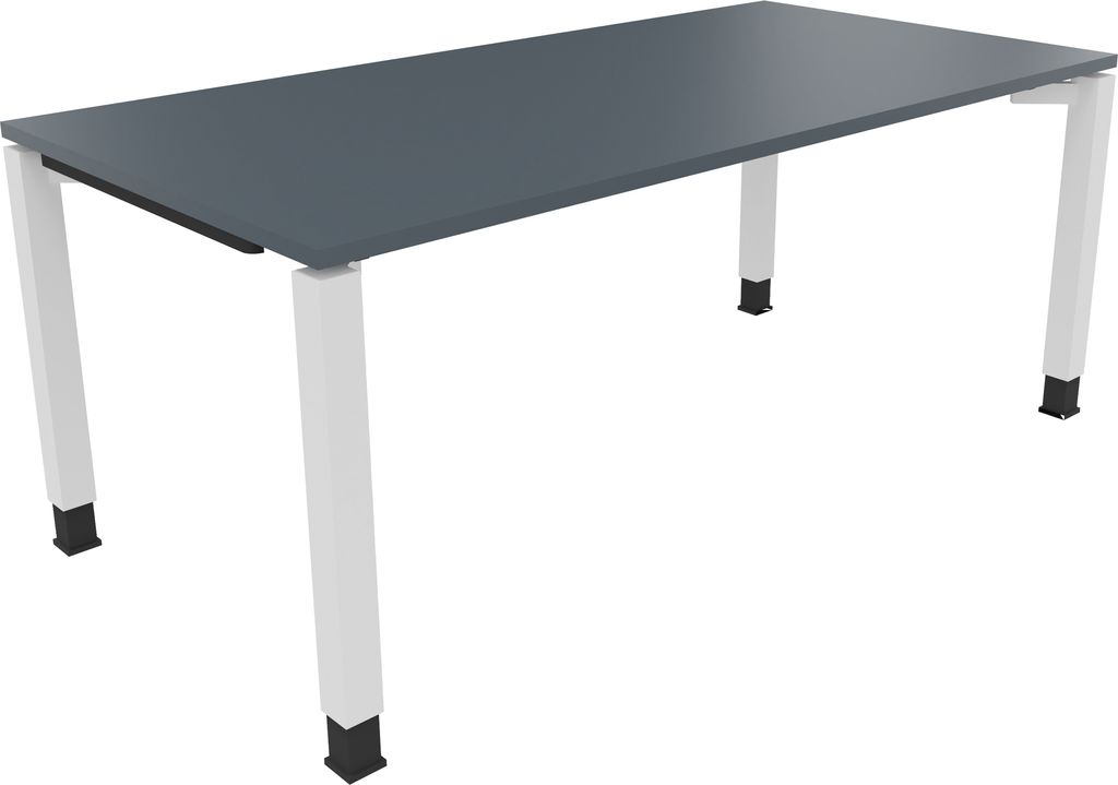 Schreibtisch Vierfuß Quadratrohr B1800xT900xH680-820 ws/Lavagrau