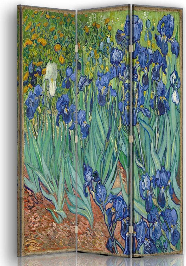 Paravent - Raumteiler Schwertlilien - Vincent Van Gogh - Dekorativer Raumtrenner cm. 110x150 (3 x)