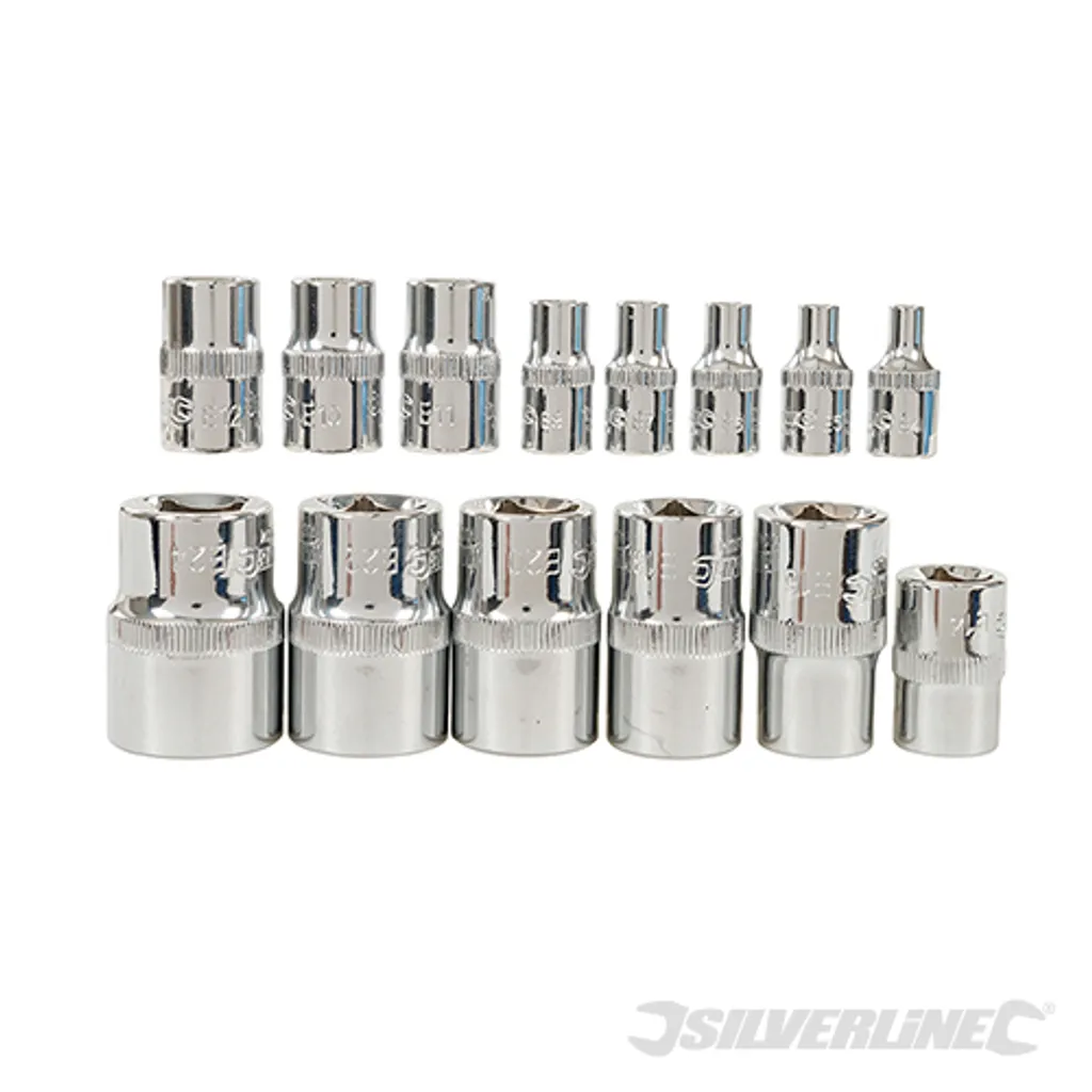 Silverline Jeu de douilles E-Torx E4 à E24 en Chrome Vanadium 14 pièces - 5