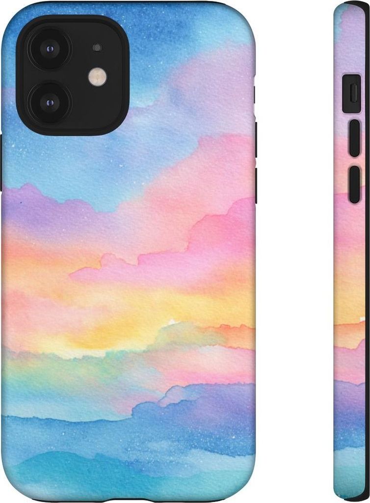 Ozean-Aquarell in sanften Farben – Handyhülle Kompatibel mit iPhone 12