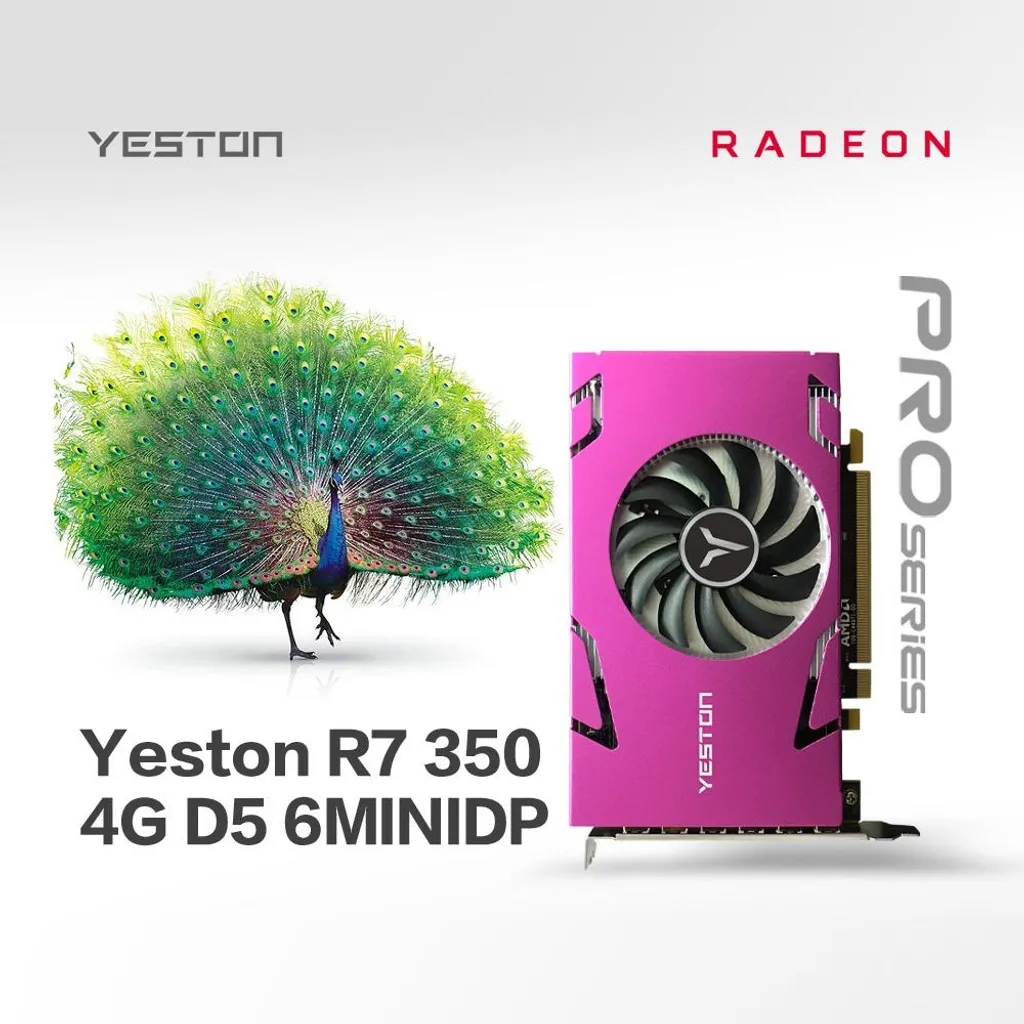 Carte graphique pour mur d'images Yeston R7 350 4Go 6 ports Mini DP 5K