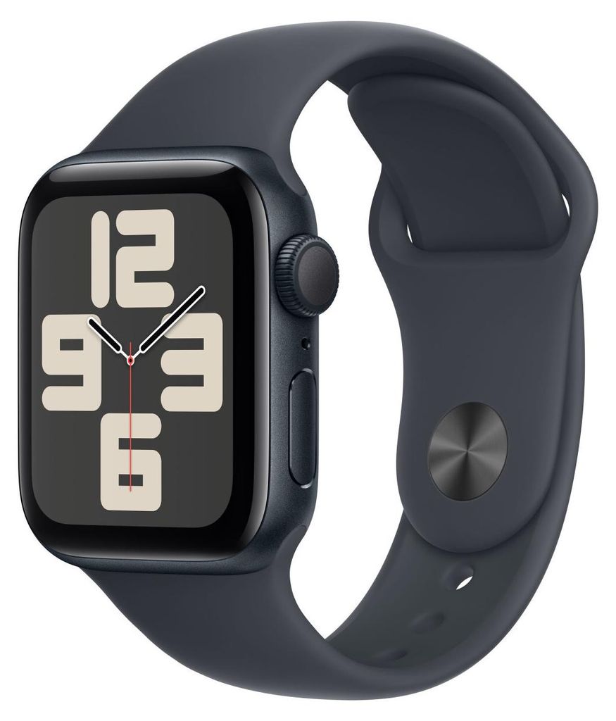 A close-up studio shot of an Apple Watch.