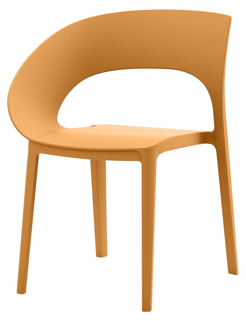 Outdoor-Stuhl Moderner Rebecca Mobili Laren 82,5x54x60 cm Polypropylen Orange 2er Set
