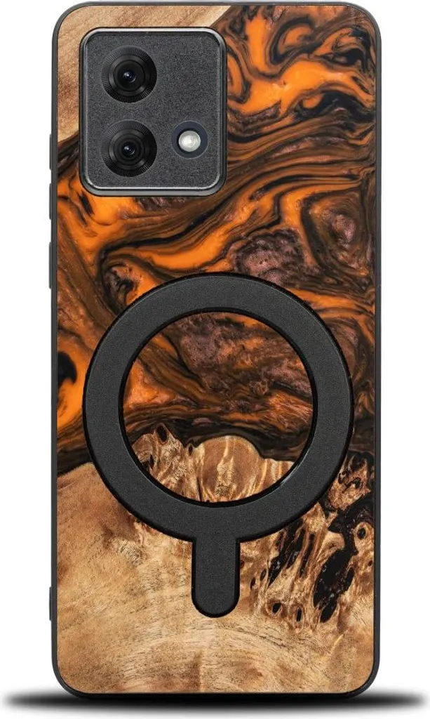 Bewood Cover Motorola G84 5G Arancione MagSafe - Protezione in Legno