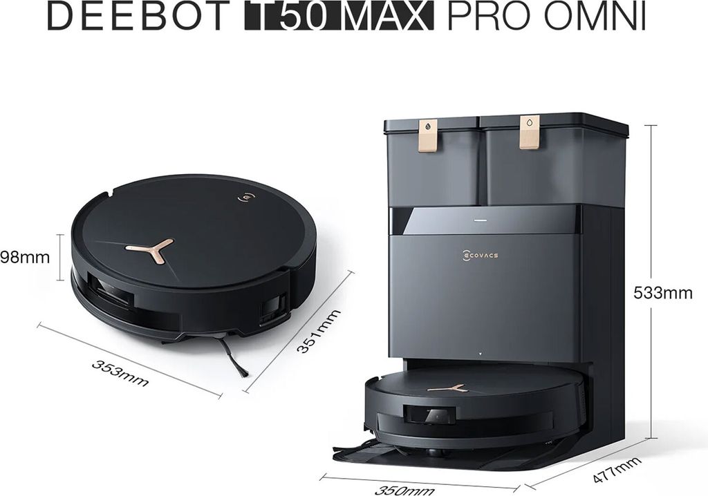 Ecovacs DEEBOT T50 MAX PRO OMNI BLACK Obrázok produktu 64