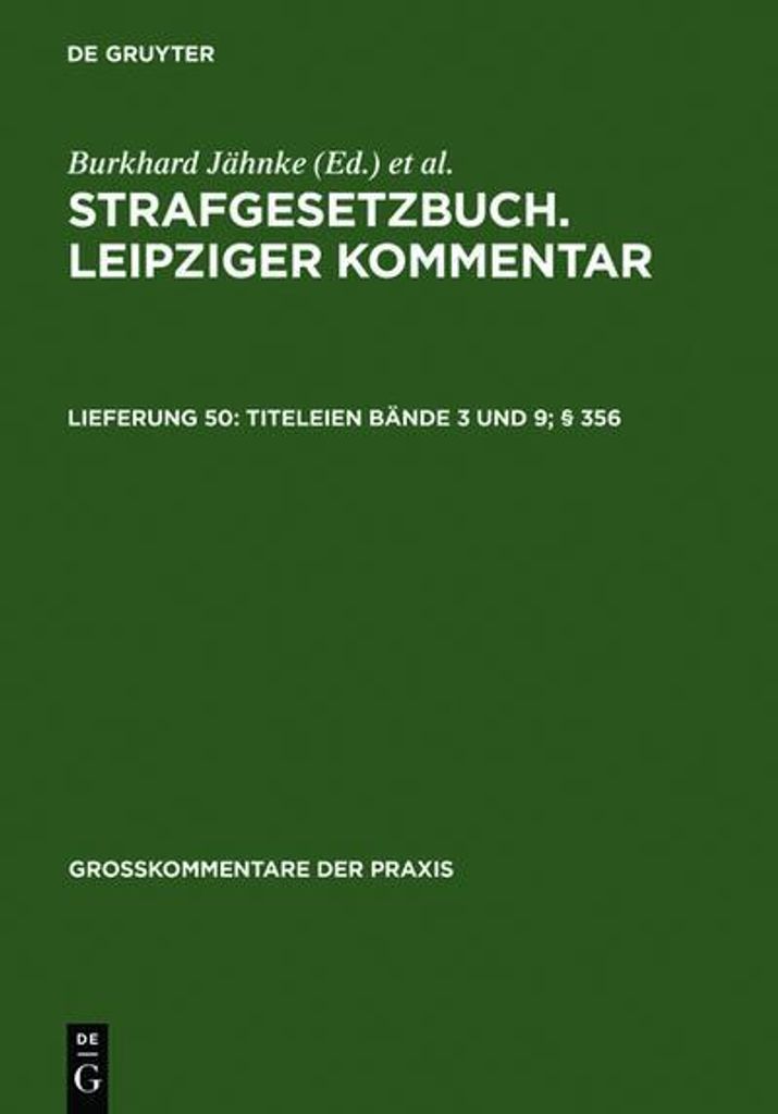 Titeleien Bände 3 und 9 § 356