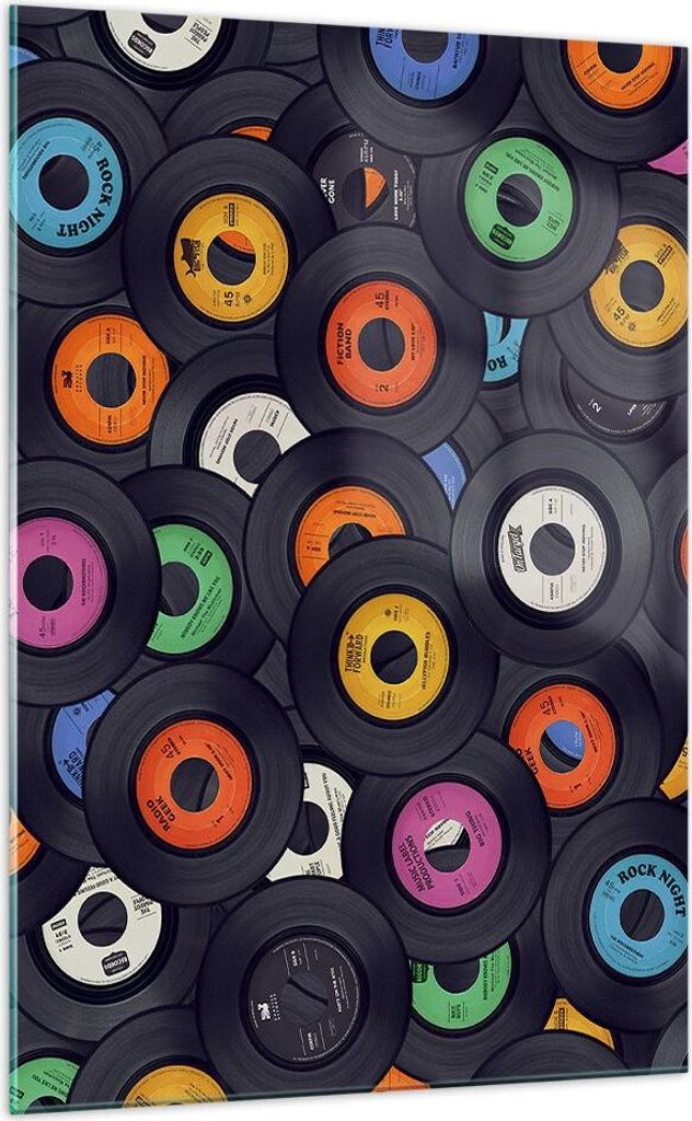 Bilder auf glas - Einteilig - Platten Vinyl Grafiken - 70x100cm - Glasbilder - Wandbilder - Bilder - zum Aufhängen bereit - Wanddekoration aus Gla...
