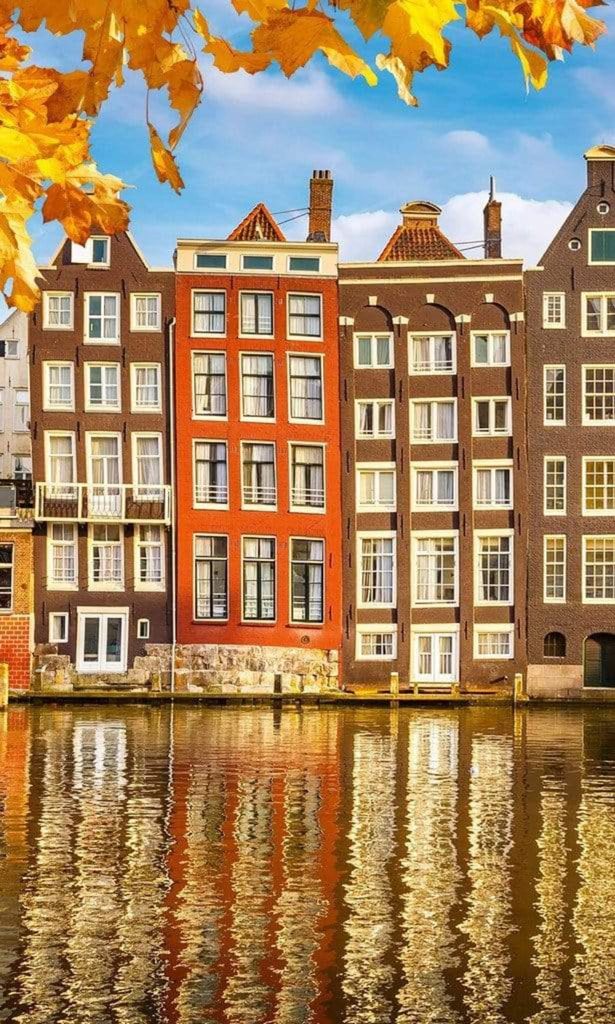 Fototapete - Houses in Amsterdam 150x250cm - Vliestapete