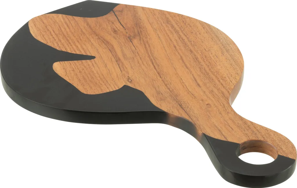 Planche à découper en bois d'acacia naturel et résine noire design J-Line
