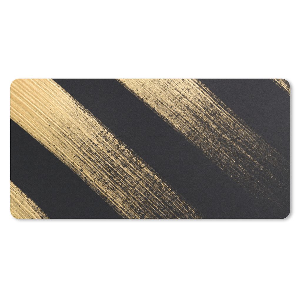 MuchoWow Schreibtischunterlage Goldene Farbstreifen auf schwarzem Hintergrund 80x40 cm - XXL Mauspad - Gaming Mauspad