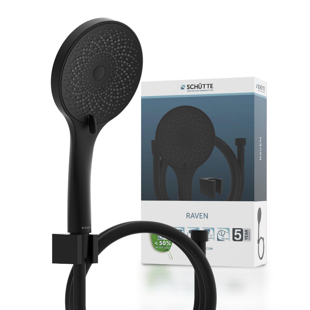 RAVEN Handbrause-Set, Schwarz matt