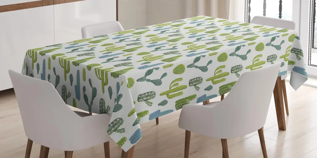 Tovaglia per Feste Tema Cactus ABAKUHAUS - Decorazione Esotica 140x200