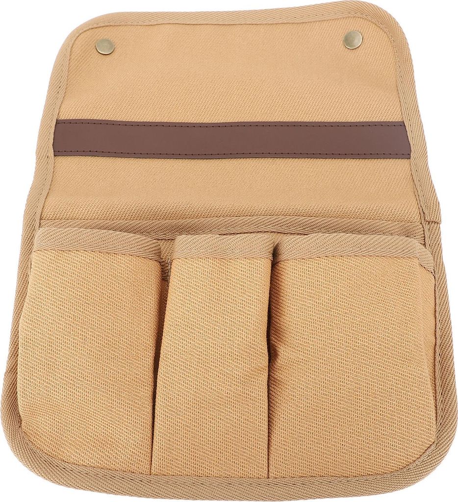 Campingstuhlseite Aufbewahrungstasche Leinwand Doppelschichten Hängende Tasche für Sessel Zeltstand Khaki