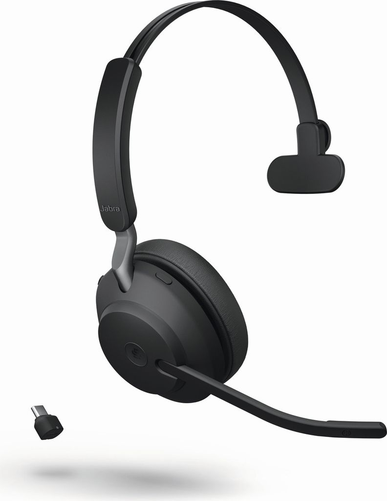 GN Jabra Evolve2 65 MS Mono - Headset - On-Ear - konvertierbar - Bluetooth - kabellos - USB-C - Geräuschisolierung - Schwarz (26599-899-889)