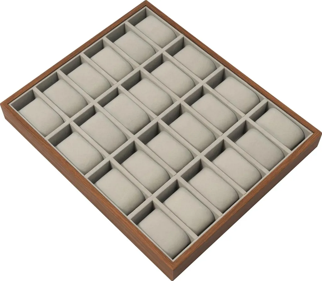 Organisateur pour montres 24 emplacements gris - Boîte de rangement pro