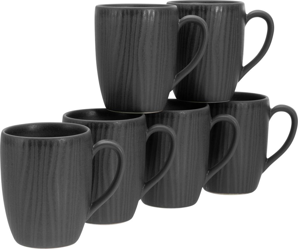 CreaTable, 17872, Vesuvio Schwarz, Kaffeebecher 6-tlg, Produktbild 