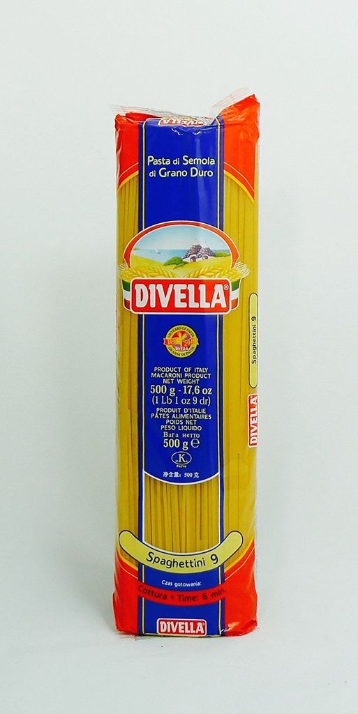 Divella spaghettini numero 9 pasta di semola di grano duro Immagine del prodotto 