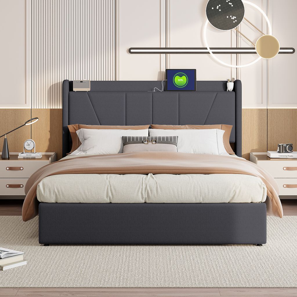 Fortuna Lai Polsterbett 140x200cm mit USB, Jugendbett Produktbild 2