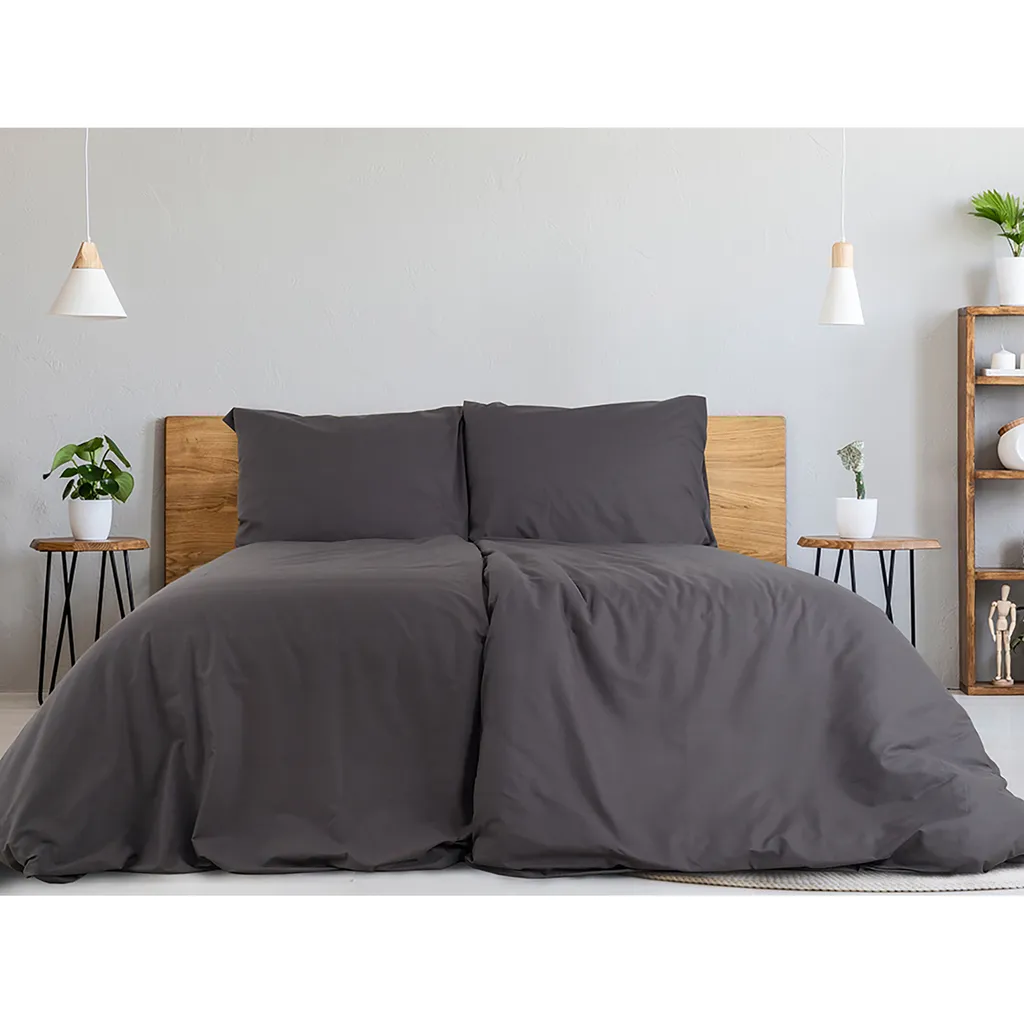Housse de couette anthracite 140x200 TOP HOTEL en tissu doux et durable