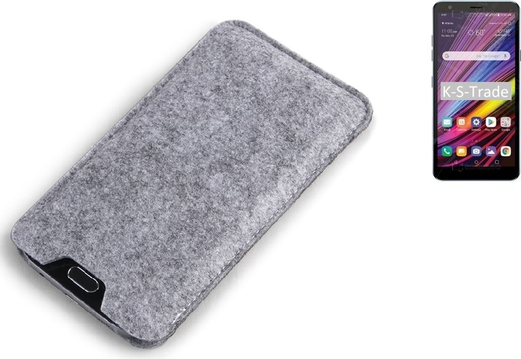 K-S-Trade Filz Handyhülle kompatibel mit LG Electronics Neon Plus Schutzhülle Filztasche Filz Tasche Case Sleeve Handy Hülle Filzhülle grau