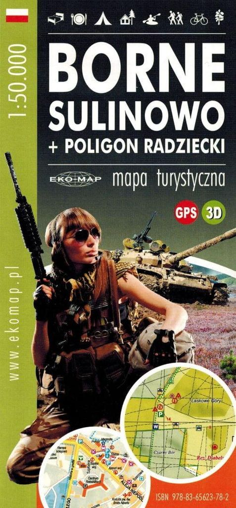 Borne Sulinowo + Sowjetisches Militärübungsgelände 1:50.000. Touristenkarte. Ausgabe 2024. EKO-MAP