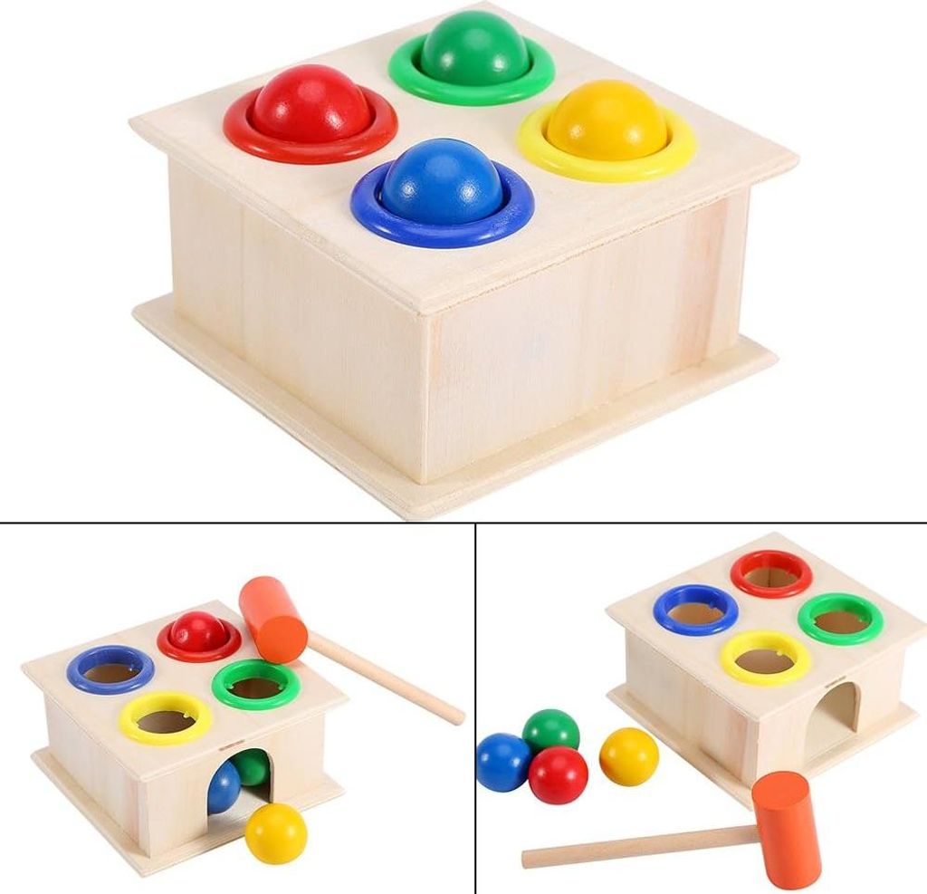 Holzballhammerbox neuartiges Hammer-Spiel für Kinder Jungen Mädchen frühe Lernspielzeuge Weihnachtsgeschenk