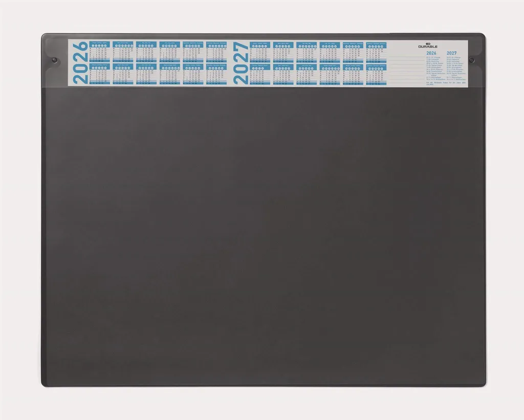 Sous-main grand format 65x52 cm DURABLE avec calendrier 2 ans noir - 4