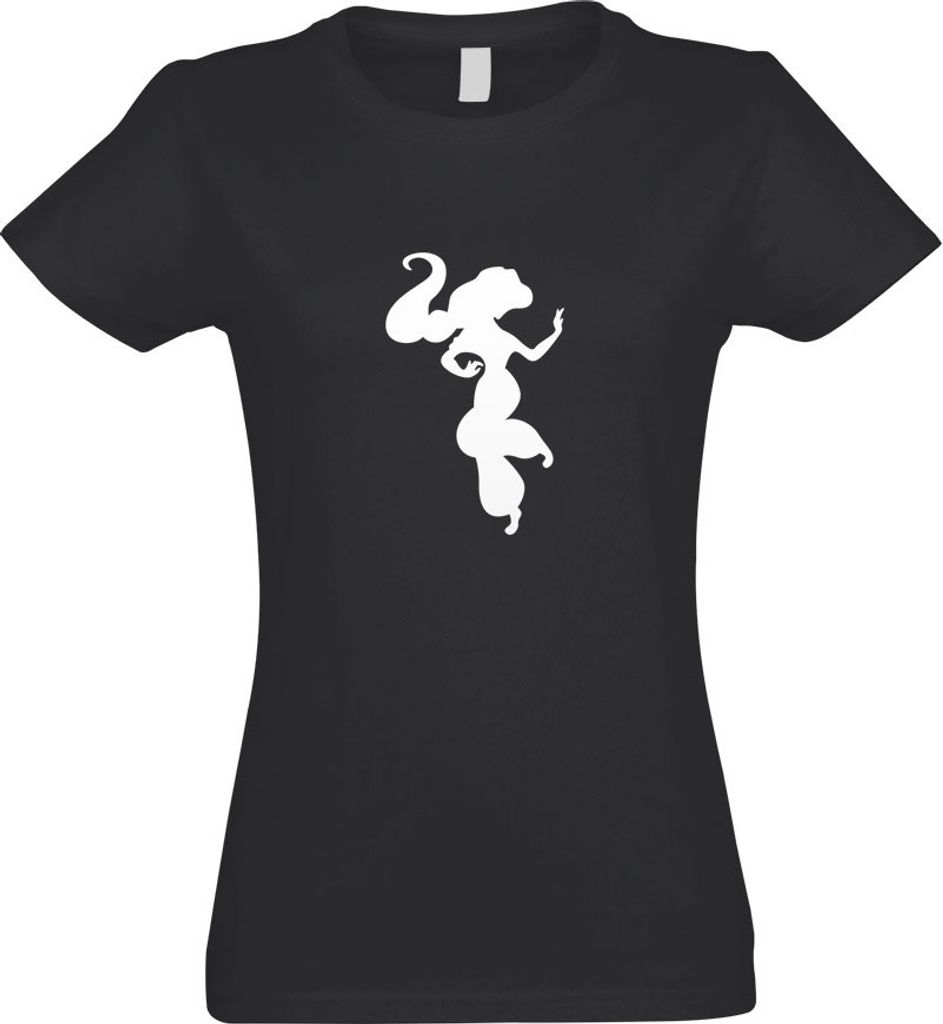 Kiwistar - T-Shirt tailliert - Damen - Graphit - Dschinni - mit Motiv Bedruckt - Funshirt Design - Sport - Freizeit - Damen - L