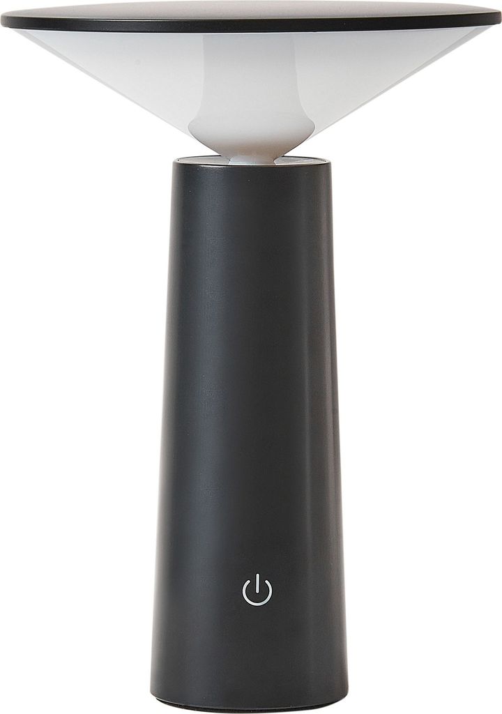 BELIANI Tischlampe Schwarz Metall Kabellos Wiederaufladbar Akku Touch Funktion Dimmfunktion USB Kabel Indoor Outdoor Tischleuchte Schreibtischlampe