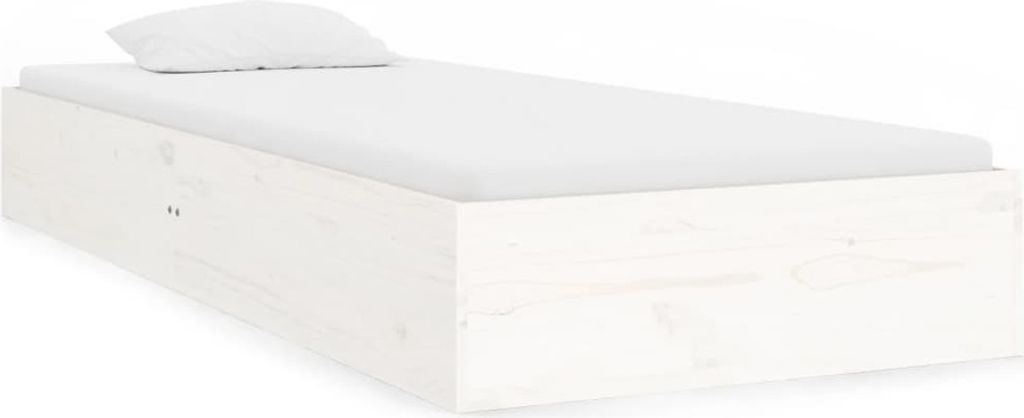 dkd-home-decor Einzelbett Massivholzbett Kiefernholz Weiß 90 x 190 cm