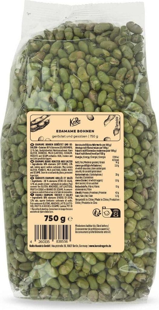 KoRo I Geröstete und gesalzene Edamame Bohnen 750 g