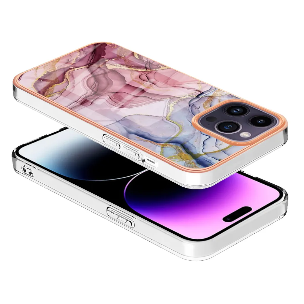 MINSCOSE Custodia IPhone 14 Pro Con Stampa Ciliegie Rosa: Morbida E Rigida In TPU, Design Unico Per Ragazze (Supporta Ricarica Wireless)