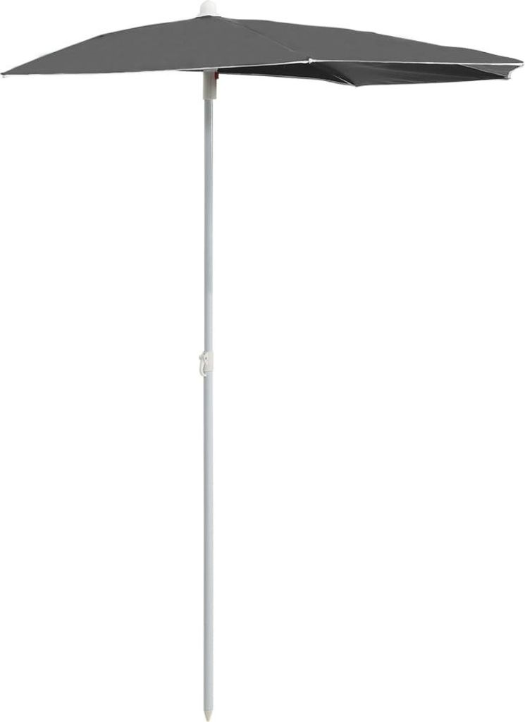 Mezzo ombrellone con asta 180x90 cm antracite Immagine del prodotto 
