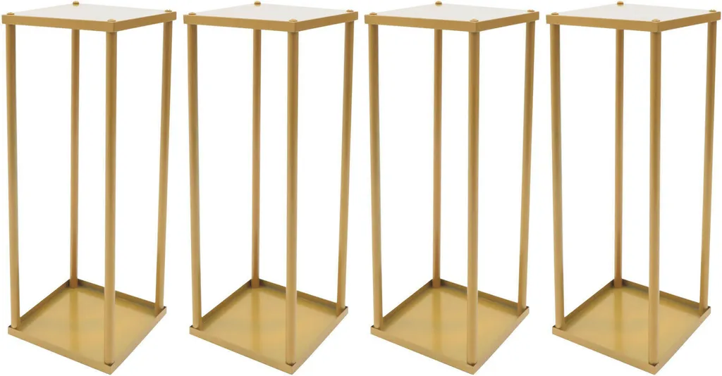 Centre de table mariage colonne dorée 60cm support fleurs métal pack de 4