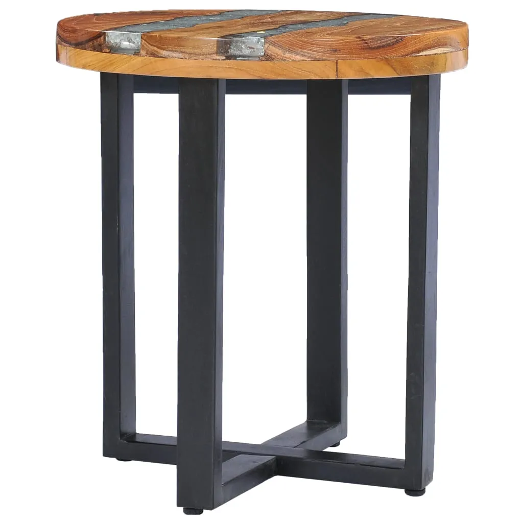 Petite table basse de salon pour espace réduit en teck et résine