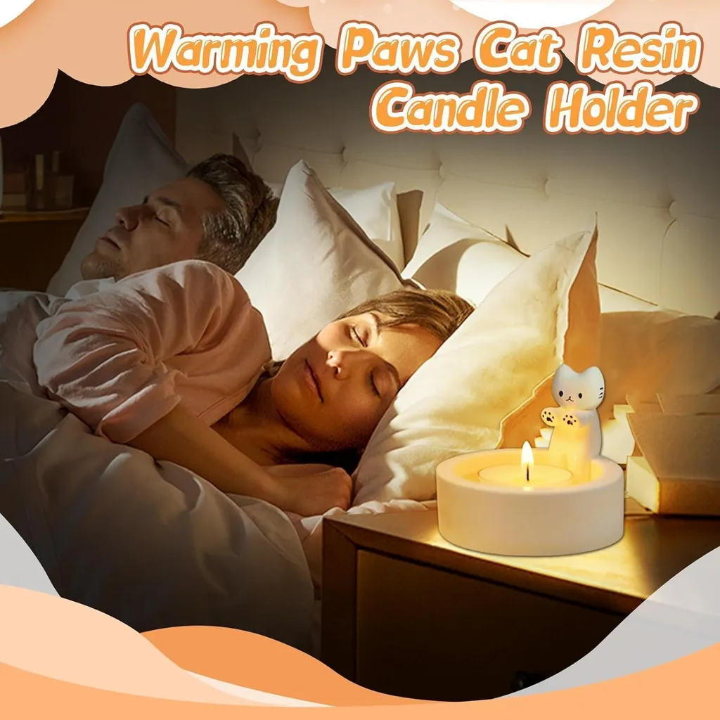 Portacandele Originale A Forma Di Gatto Che Scalda Le Zampe – Ceramica, Decorazione Casa Regalo