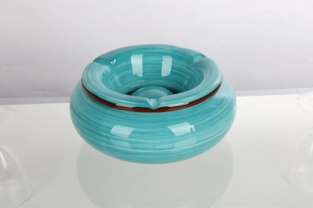 Lot de 12 Cendriers en Céramique avec Couvercle Anti-vent pour Balcon