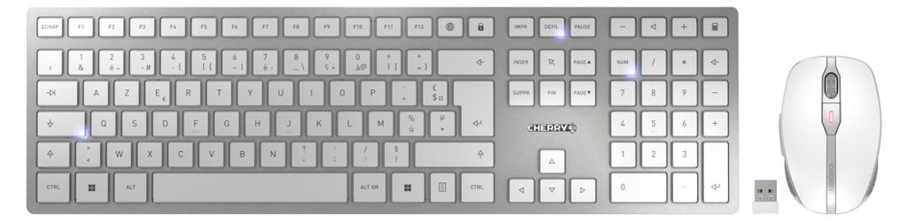 DW 9100 SLIM (weiß/silber, FR-Layout, Cherry SX-Scherentechnologie)
