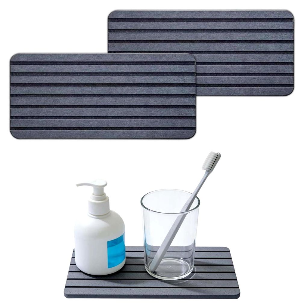 2 Stück 30 x 10 cm Wasserabsorbierende Steinuntersetzer, Kieselgur Saugfähige Untersetzer, Wasserabsorbierende Untersetzer aus Kieselgur, geeigne...
