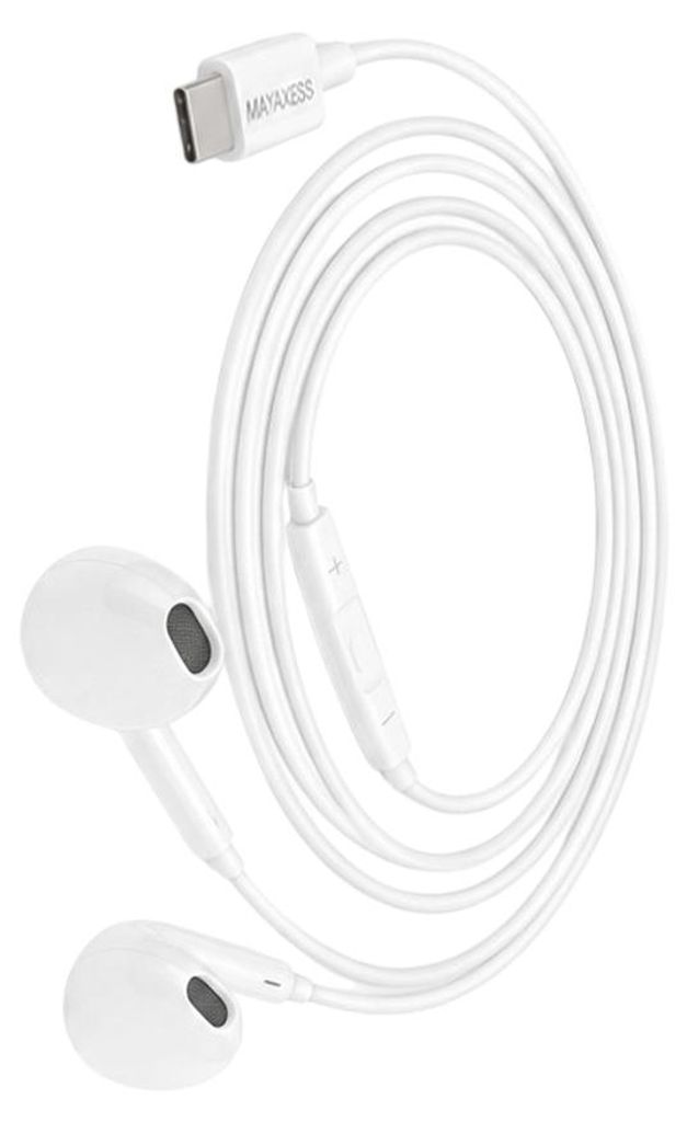 Mayaxess, USB-C Kopfhörer mit Mikrofon für Galaxy S24 Ultra, Weiß
